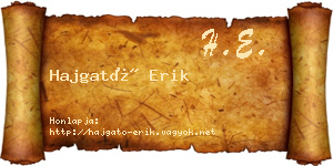 Hajgató Erik névjegykártya